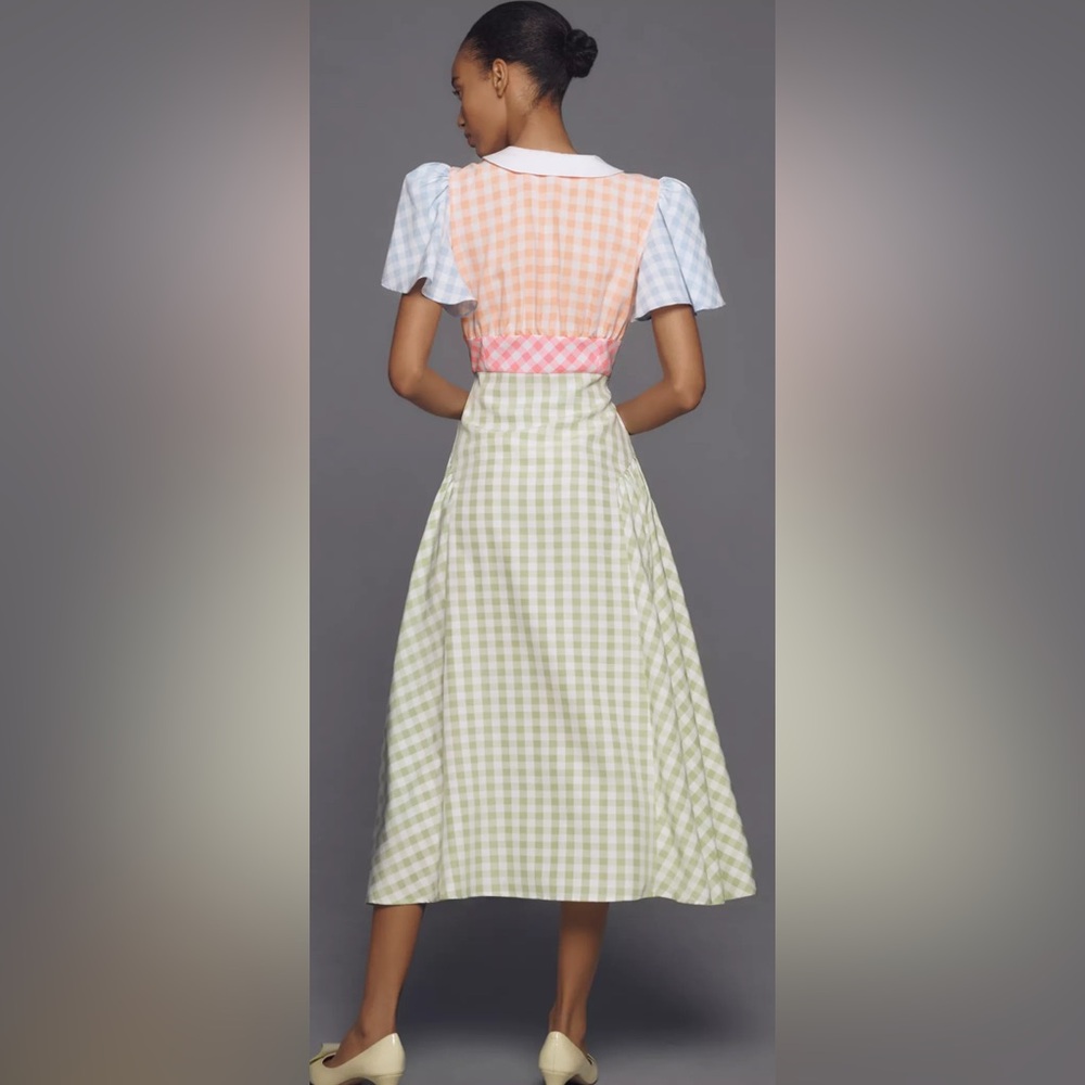CELIA B- tabi vichy dress in multicolor NWT - Picture 2 of 3